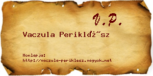 Vaczula Periklész névjegykártya